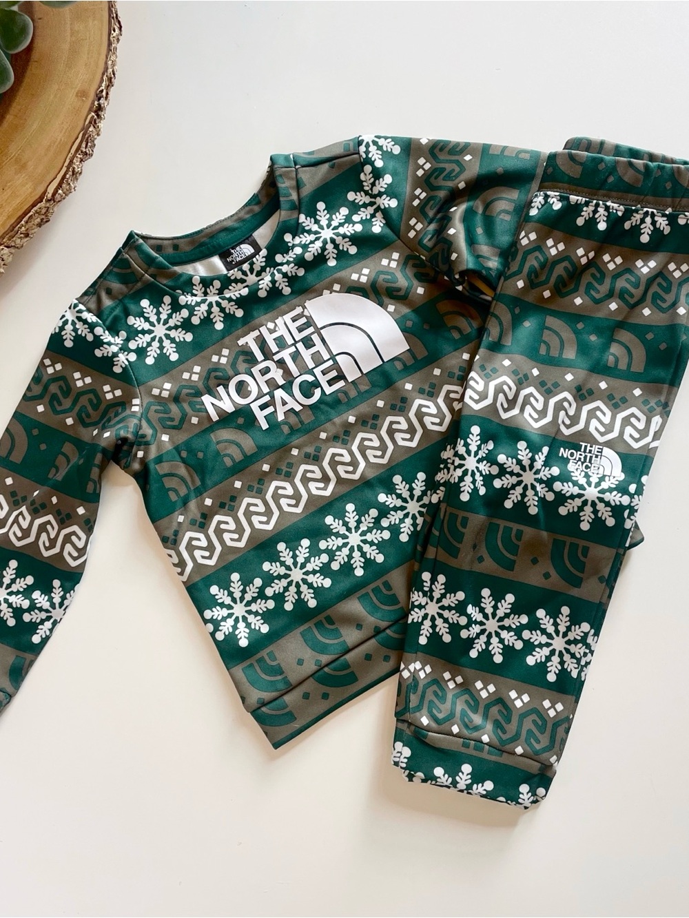 The North Face Surgent Crew Set | Night Green Fairisle | 6-12m